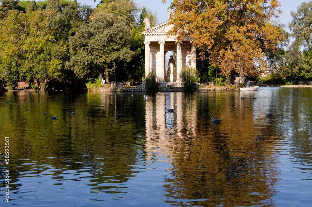 Obraz premium Lake Villa Borghese in Rome