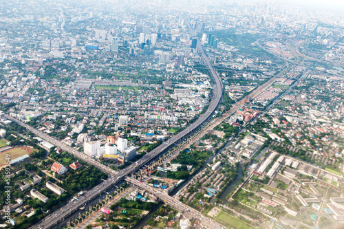 aerial view of city center