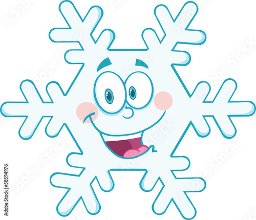 Snowflake Cartoon Mascot Character
