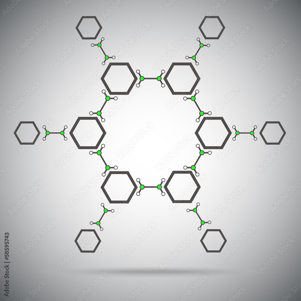 Twelve connected cells gray color Twelve connected cells gray color