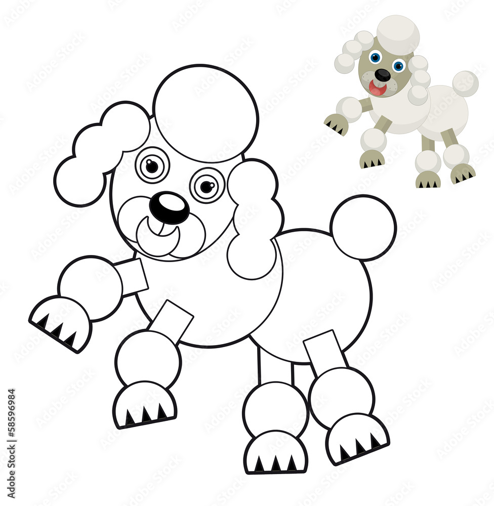 Cartoon animal - coloring page with preview Cartoon animal - coloring page with preview