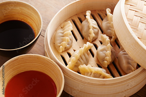 Homemade dim-sum asian dumplings