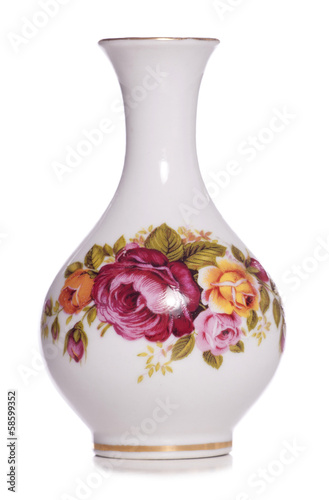 Vintage white floral vase
