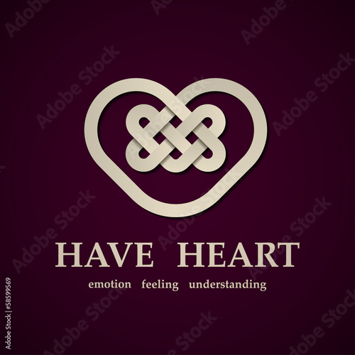 vector celtic heart symbol design template