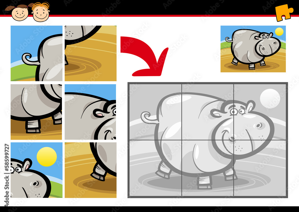 cartoon hippo jigsaw puzzle game cartoon hippo jigsaw puzzle game