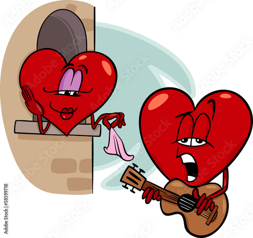 heart love song cartoon illustration