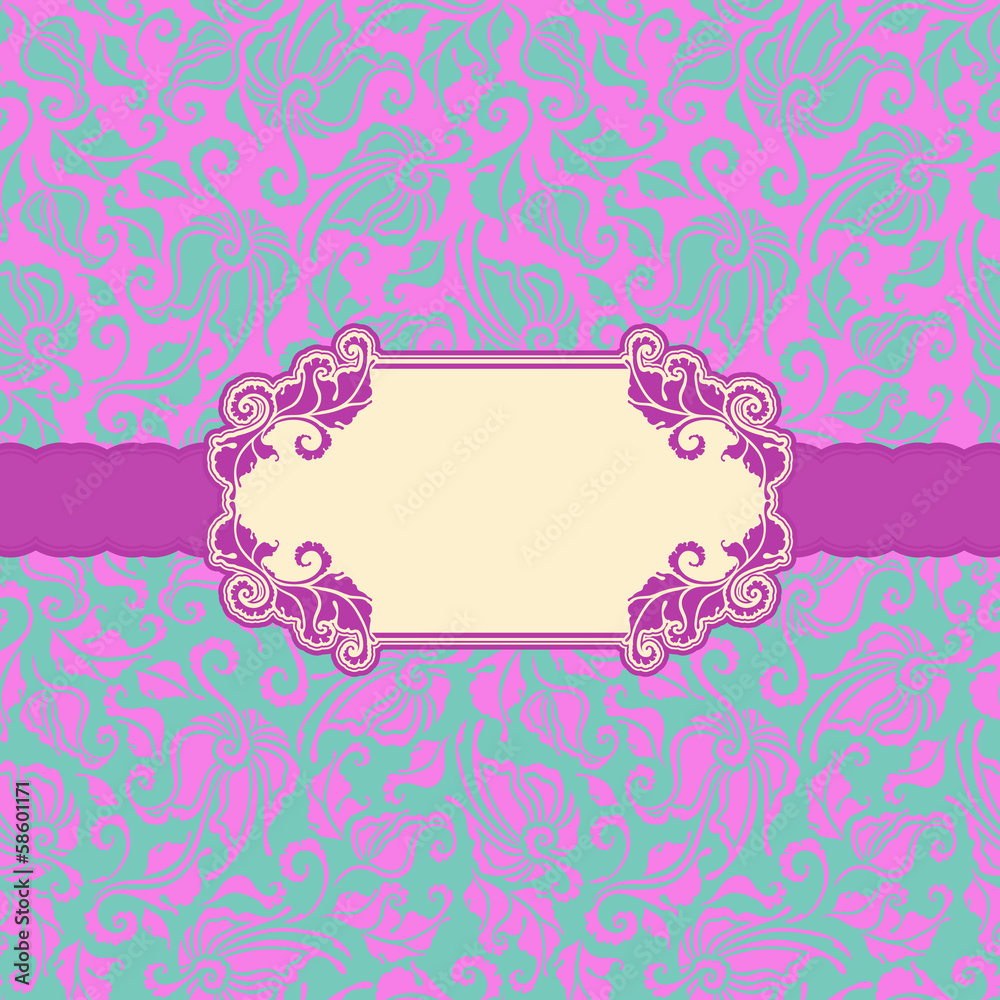 Template frame design for greeting card .