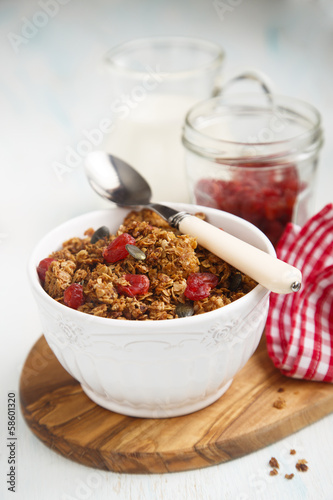 Granola with fruits and seeds