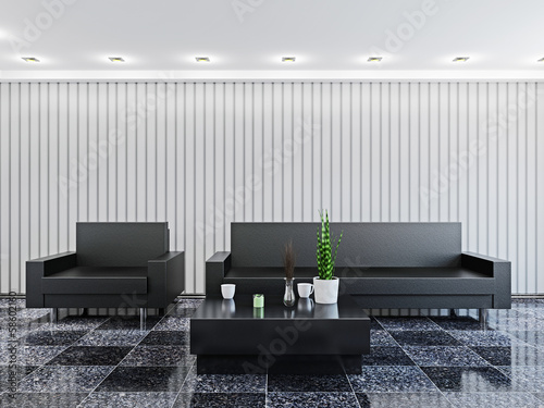 The hall with sofa and armc...