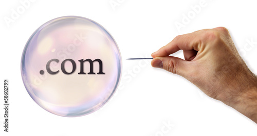 Internet .com Bubble about to explode by a needle 