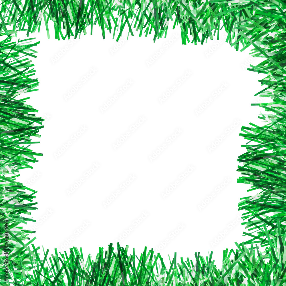 Green tinsel frame