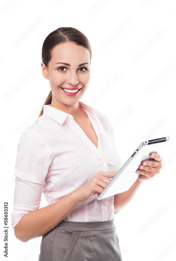 Businesswoman holding digital tablet Businesswoman holding digital tablet