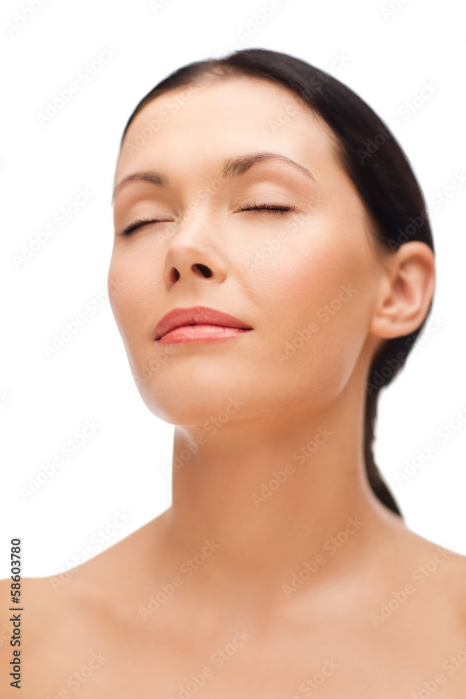 relaxed young woman with closed eyes relaxed young woman with closed eyes