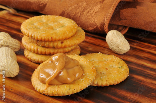 Peanut butter and crackers photo