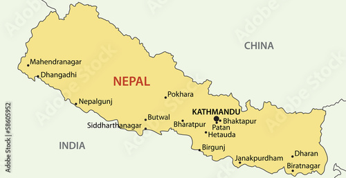Democratic Republic of Nepal - vector map