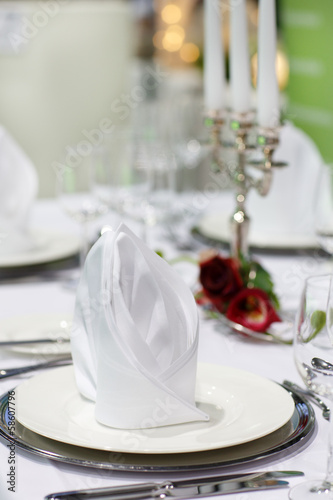 Table set for wedding or event party.
