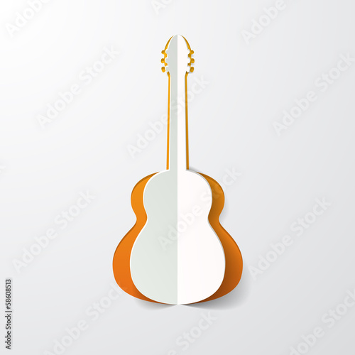 guitar cut in paper