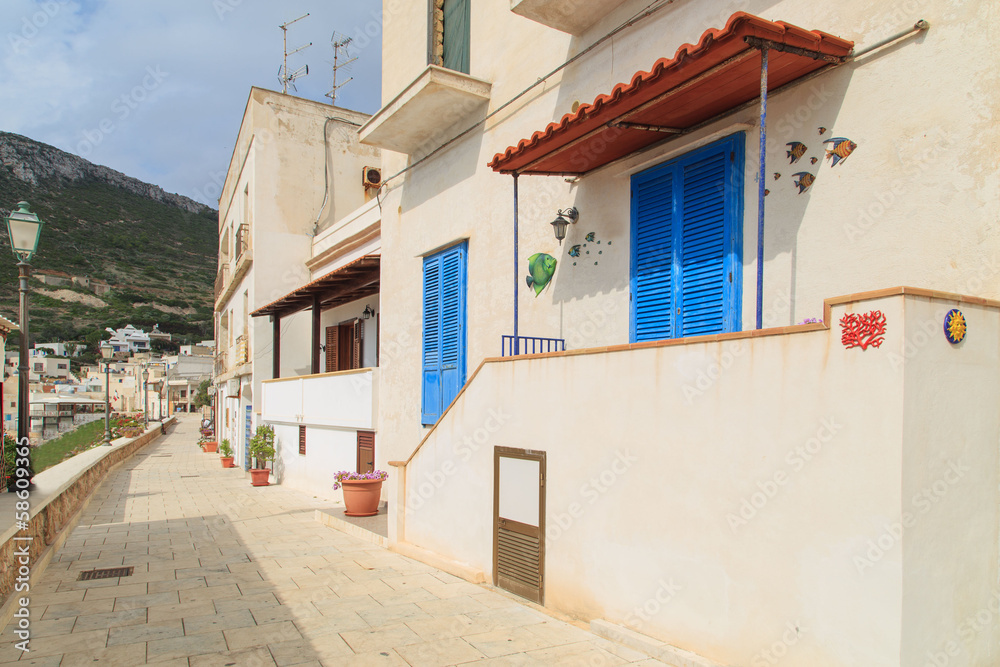 Typical building in Levanzo Island, Sicily, Italy