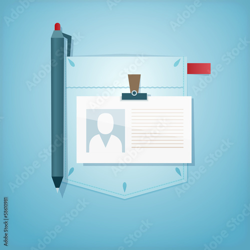 Pocket Design. Office profession. Vector Illustration