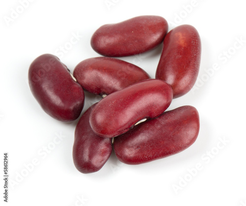 dried red beans isolated on white background