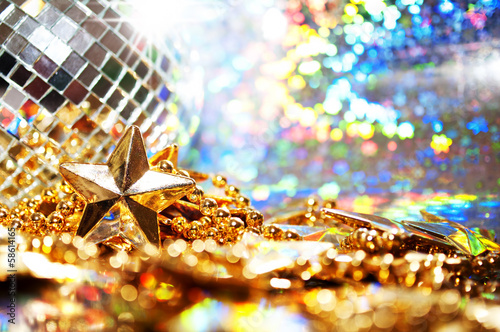 Abstract background with disco ball and star © Derya Cakirsoy