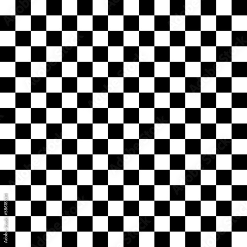 Stampa su Tela Chessboard black and white background