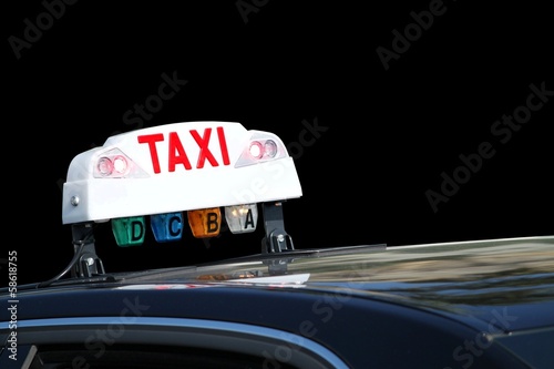 Fotografie, Obraz Enseigne lumineuse d'un taxi  ' occupé '