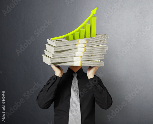 head lifting dollar businessman photo