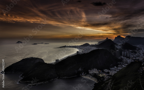 Sunset panorama of Rio de Janeiro