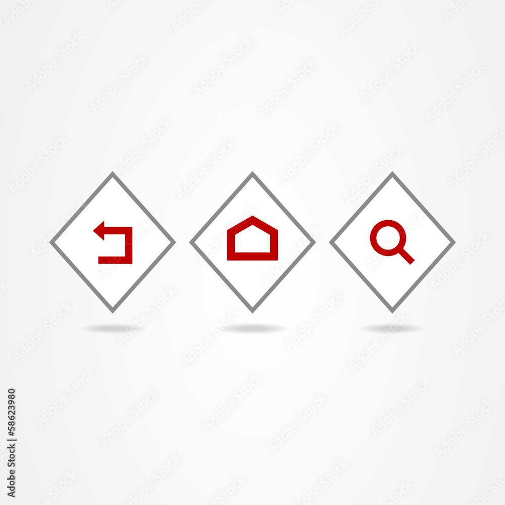 Business icon set button red Business icon set button red