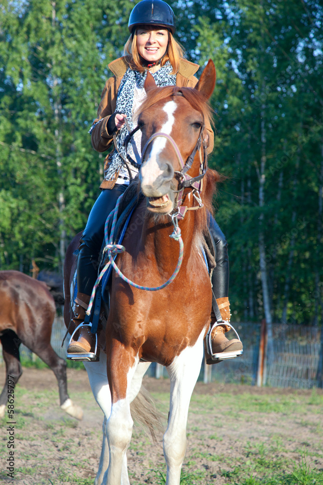 Woman on the red horse