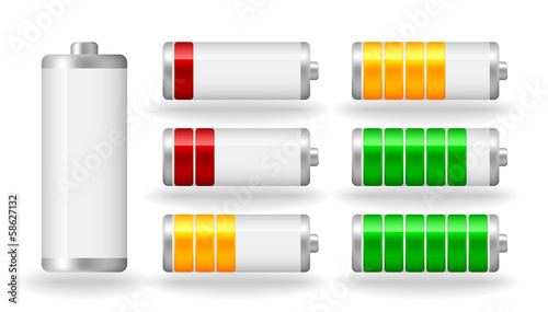 vector glossy battery fullness indicator