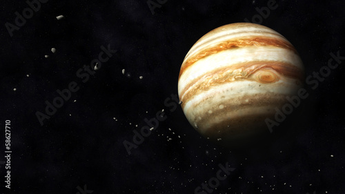 Fototapeta Naklejka Na Ścianę i Meble -  Jupiter and Asteroids