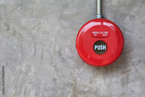 Fire alarm on the wall