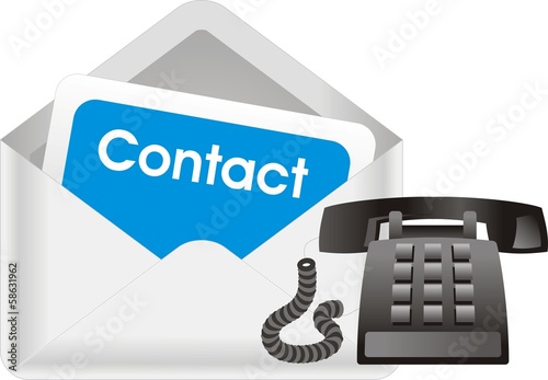 enveloppe et téléphone contact