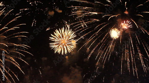 Colorful fireworks at holiday night