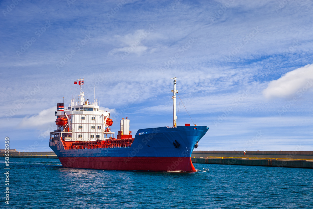 Ship leaving the port