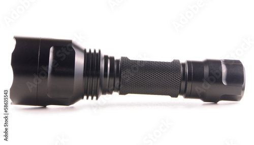 LED flashlight isolated on white background