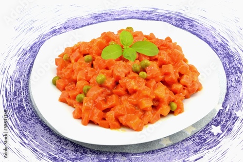 boiled carrots and peas