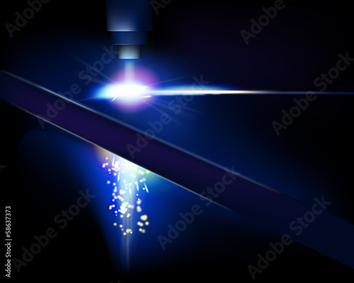 Cutting steel. Vector illustration.
