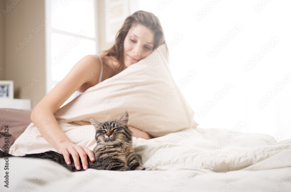 Woman with cat