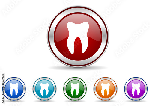 tooth  icon vector set