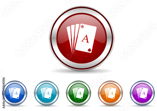 casino icon vector set photo