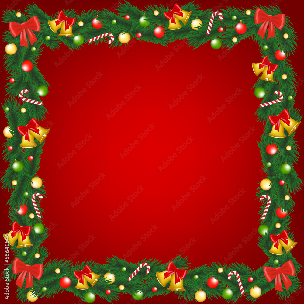 PrintChristmas garland frame PrintChristmas garland frame