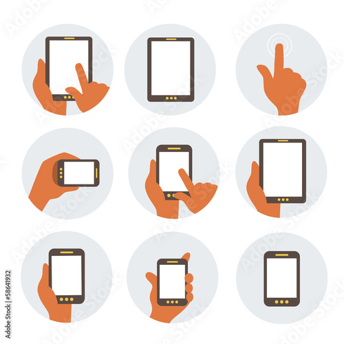 Mobile communication flat icons