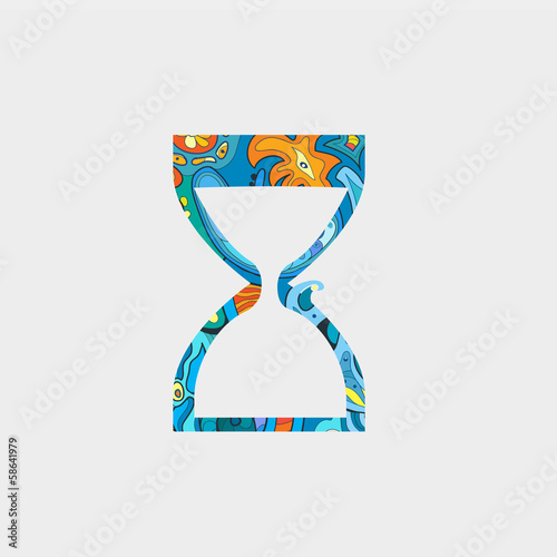 Abstract patterned hourglass