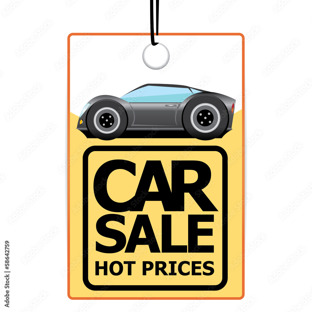 Obraz premium Car sale design template with car. Vector illustration.