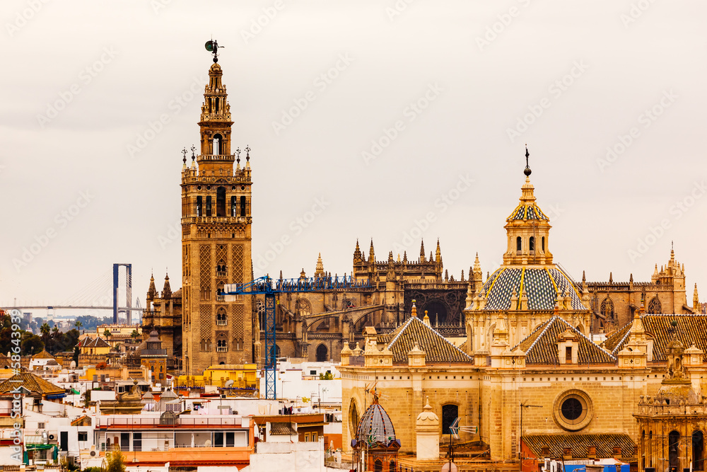 Fototapeta premium Giralda Bell Tower Seville Cathedral El Salvador Church