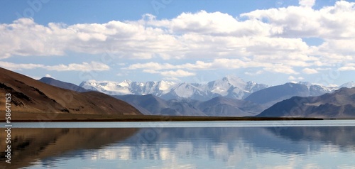 Tadjikistan expedition: Highland lake in Pamir mountains photo