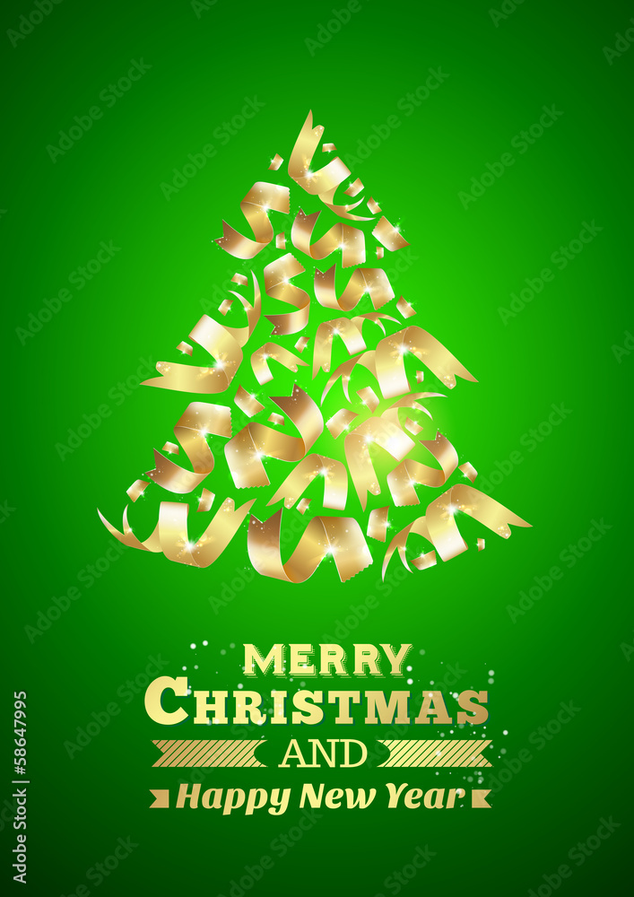 Abstract ribbon christmas tree. Abstract ribbon christmas tree.